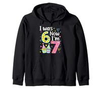 I Was 6 Now I'm 7 Funny 7 Years Old Birthday Kids Party Sudadera con Capucha