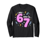 I Was 6 Now I'm 7 Funny 7th Birthday Girl Party Manga Larga