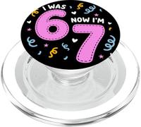 I Was 6 Now I'm 7 Funny 7th Birthday Girl Party PopSockets PopGrip para MagSafe