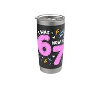 I Was 6 Now I'm 7 Funny 7th Birthday Girl Party Vaso térmico de acero inoxidable de doble pared