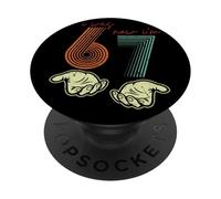 I Was 6 Now I'm 7 Funny 7th Birthday Retro Hands Meme Girls PopSockets PopGrip Adhesivo