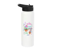 I Was 6 Now I'm 7 Meme Unicorn Ice Cream Cone 7th Birthday Stainless Steel Insulated Water Bottle