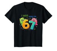I Was 6 Now I'm 7 Monster Birthday Shirt Kids 7th Birthday Camiseta