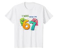 I Was 6 Now I'm 7 Monster Birthday Shirt Kids 7th Birthday Camiseta