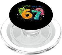 I Was 6 Now I'm 7 Monster Birthday Shirt Kids 7th Birthday PopSockets PopGrip para MagSafe