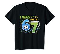 I Was 6 Now I'm 7 Soccer Birthday Shirt Boys 7th Birthday Camiseta