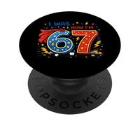 I Was 6 Now I'm 7 Superhero Birthday Shirt Kids 7th Birthday PopSockets PopGrip Adhesivo