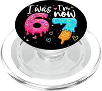 I Was 6 Now I'm 7 Years Old Birthday Six Seven Kids Party PopSockets PopGrip para MagSafe