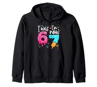 I Was 6 Now I'm 7 Years Old Birthday Six Seven Kids Party Sudadera con Capucha