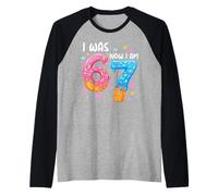 I Was 6 Now I'm 7 Years Old Cool 7th Birthday Girls Party Camiseta Manga Raglan