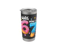 I Was 6 Now I'm 7 Years Old Cool 7th Birthday girls party Vaso térmico de acero inoxidable de doble pared
