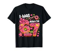 I Was 6 Now Im 7 Years Old Donut 7th Birthday Girls Camiseta