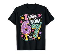 I Was 6 Now Im 7 Years Old Donut 7th Birthday Girls Camiseta