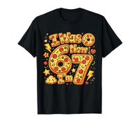 I Was 6 Now Im 7 Years Old Pizza 7th Birthday Boy Girl Party Camiseta
