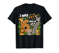 I Was 6 Now Im 7 Years Old Safari Jungle 7th Birthday Camiseta
