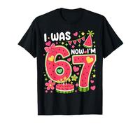 I Was 6 Now Im 7 Years Old Watermelon 7th Birthday Girl Camiseta