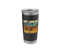 I Was Born To Be Awesome Not Perfect I Am A Bartender Vaso térmico de acero inoxidable de doble pared