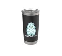 I Was Born Yeti Ready Funny Abominable Snowman Cita Lema Vaso térmico de acero inoxidable de doble pared
