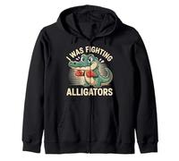 I Was Fighting Alligators Disculpe la Historia Torpe |- Sudadera con Capucha