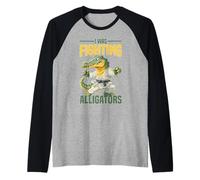 I Was Fighting Alligators Excusa Historia Torpe Camiseta Manga Raglan