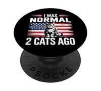 I Was Normal 2 Cats Ago PopSockets PopGrip Adhesivo
