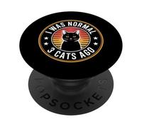 I Was Normal 3 Cats Ago PopSockets PopGrip Adhesivo