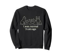 I Was Normal Three Cats Ago Minimal Line Art Cat Lover Sudadera