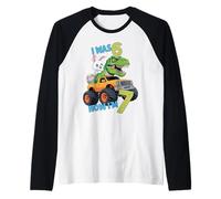 I Was Six Now I'm Seven Easter Bunny 67 Meme 7th Birthday Camiseta Manga Raglan