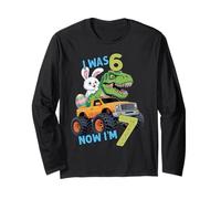 I Was Six Now I'm Seven Easter Bunny 67 Meme 7th Birthday Manga Larga