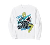 I Was Six Now I'm Seven Shark 67 Meme 7th Birthday Boys Kids Sudadera