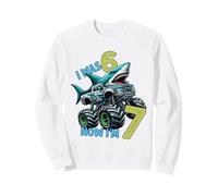 I Was Six Now I'm Seven Shark 67 Meme 7th Birthday Boys Kids Sudadera