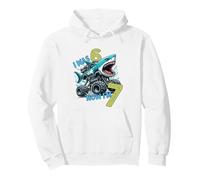 I Was Six Now I'm Seven Shark 67 Meme 7th Birthday Boys Kids Sudadera con Capucha