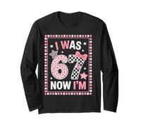 I Was Six Now I'm Seven Years Old Birthday 7th Kids Funny 67 Manga Larga
