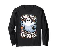 I Was Told There Would Be Ghosts Funny Halloween Kids Boys Manga Larga