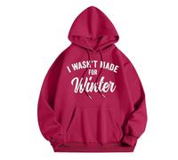 I Wasn't Made for Winter - Sudadera de manga larga para mujer con estampado de letras para otoño e invierno, sudadera con calavera mexicana, rojo, XXL