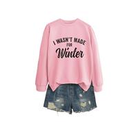 I Wasn't Made Women's Casual Crewneck Sweatshirt, Long Sleeve Graphic Pullover Tops for Everyday