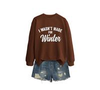 I Wasn't Made Women's Casual Crewneck Sweatshirt, Long Sleeve Graphic Pullover Tops for Everyday