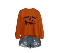 I Wasn't Made Women's Casual Crewneck Sweatshirt, Long Sleeve Graphic Pullover Tops for Everyday