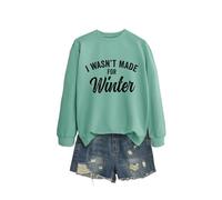 I Wasn't Made Women's Casual Crewneck Sweatshirt, Long Sleeve Graphic Pullover Tops for Everyday