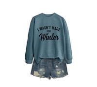 I Wasn't Made Women's Casual Crewneck Sweatshirt, Long Sleeve Graphic Pullover Tops for Everyday