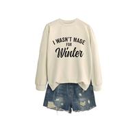 I Wasn't Made Women's Casual Crewneck Sweatshirt, Long Sleeve Graphic Pullover Tops for Everyday