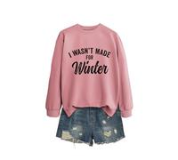 I Wasn't Made Women's Casual Crewneck Sweatshirt, Long Sleeve Graphic Pullover Tops for Everyday