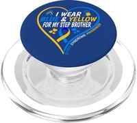 I Wear Blue and Yellow For My Step Brother - Down Syndrome PopSockets PopGrip para MagSafe
