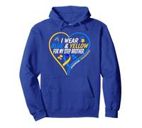 I Wear Blue and Yellow For My Step Brother - Down Syndrome Sudadera con Capucha