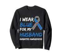 I Wear Blue For My Husband Diabetes Concientización Cinta Azul Sudadera