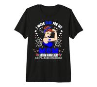 I Wear Blue For My Mom Autism Awareness Month Camiseta Premium