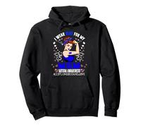 I Wear Blue For My Mom Autism Awareness Month Sudadera con Capucha