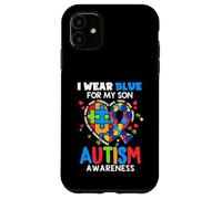 I wear Blue For My Son Autism Awareness Mom Dad Parents Carcasa para iPhone 11