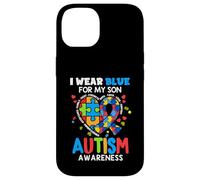 I wear Blue For My Son Autism Awareness Mom Dad Parents Carcasa para iPhone 14