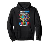 I wear Blue For My Son Autism Awareness Mom Dad Parents Sudadera con Capucha